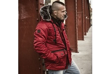 Zimowa kurtka z kapturem Pit Bull Old Cliffs Red