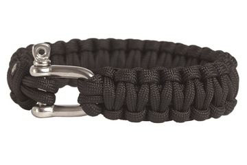 Bransoleta MIL-TEC Paracord 15MM z Szeklą BLACK