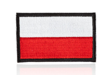 naszywka velcro flaga Polski standard 7,2 x 4,5 cm, czarne obszycie