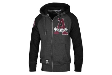 Bluza rozpinana z kapturem Pit Bull  Athletic - Grafitowa/Czarna