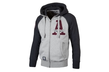 Bluza rozpinana z kapturem Pit Bull  Athletic - Szara/Grafitowa