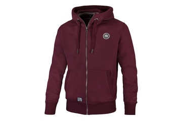Bluza rozpinana z kapturem Pit Bull Small Logo - Bordowa