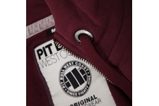 Bluza rozpinana z kapturem Pit Bull Small Logo - Bordowa