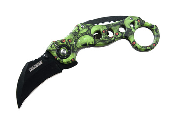 Nóż Master Cutlery Tac-Force Karambit Green Skull