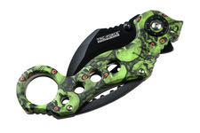Nóż Master Cutlery Tac-Force Karambit Green Skull