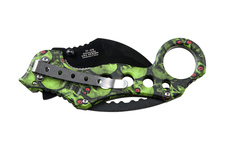 Nóż Master Cutlery Tac-Force Karambit Green Skull