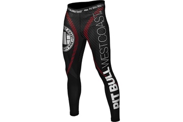 Leginsy męskie Pit Bull Stripes - Czerwone