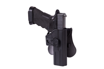 Kabura Helikon z płetwą Release Button Glock 17
