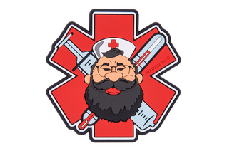 Emblemat Helikon Beardman Medic - PVC - Czerwony