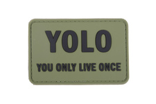 Naszywka GFC Tactical Patches 3D - YOLO - oliwkowa