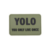 Naszywka GFC Tactical Patches 3D - YOLO - oliwkowa