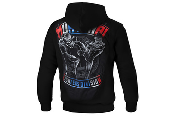 Bluza z Kapturem Pit Bull Muay Thai  - Czarna