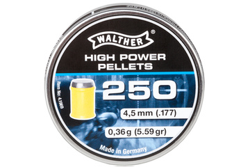 śrut 4,5 mm WALTHER HIGH-POWER płaski w polimerowym płaszczu 250 szt.