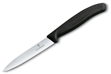 Nóż kuchenny Victorinox do jarzyn, gładki, 10 cm, czarny