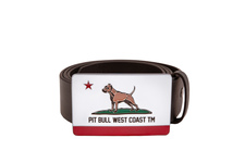 Pasek skórzany Pit Bull California Dog - Brązowy