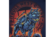 Koszulka Pit Bull Skull Dog - Granatowa