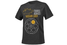T-Shirt Rosyjska Ruletka - Travel Advice: Russian Luck - Grafitowo-Szara