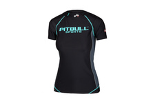 Rashguard termoaktywny damski Pit Bull Compression Pro Plus - Czarny/Turkusowy