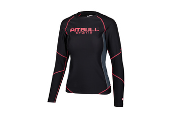 Rashguard termoaktywny damski Pit Bull Compression Pro Plus - Czarny/Koralowy