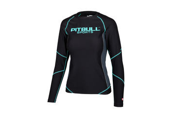 Rashguard termoaktywny damski Pit Bull Compression Pro Plus - Czarny/Turkusowy