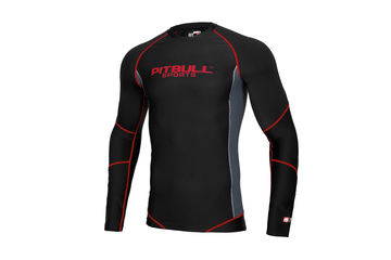 Rashguard termoaktywny Pit Bull Compression Pro Plus - Czarny/Czerwony