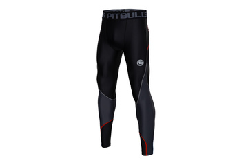 Leginsy termoaktywne Pit Bull Compression Pro Plus - Czarne/Czerwone