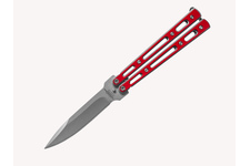 Nóż JOKER „MOTYLEK” INOX 10CM Red