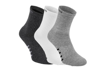 Skarpetki Pit Bull High Ankle cienkie (3-pak) - Grafitowe/Białe/Szare