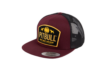 Czapka Pit Bull Snapback Flat Mesh Dogs'20 - Bordowa