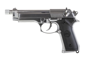 Pistolet ASG GBB SRC SR92 z tłumikiem srebrna