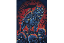 Bluza z kapturem Pit Bull Skull Dog - Granatowa
