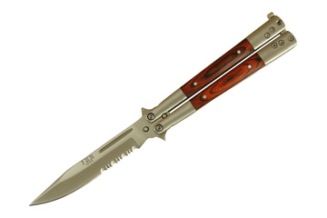Nóż JOKER „MOTYLEK” ABANICO Inox Madera Roja