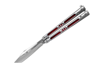 Nóż JOKER składany motylek Tanto Red Handle