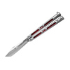 Nóż JOKER składany motylek Tanto Red Handle