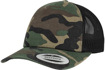 Czapka BRANDIT Camo Trucker Woodland-Czarna