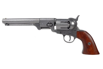 Replika rewolweru Colt Navy z 1851r, srebrne wykończenie