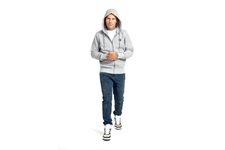 Bluza rozpinana z kapturem Pit Bull Pique Small Logo '21 - Szara