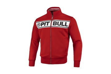 Bluza rozpinana Pit Bull Oldschool Chest Logo '20 - Czerwona