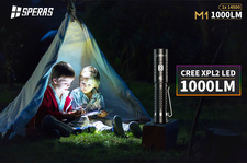 Latarka akumulatorowa Speras M1 XPL2-W2 LED 1000 lumenów zasieg 119 m  + akumulator o pojemności 750 mAh
