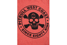 Koszulka Pit Bull Custom Fit Melange Skull'20 - Czerwona