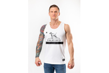 Tank Top Pit Bull Slim Fit Lycra Cal Flag'20 - Biały