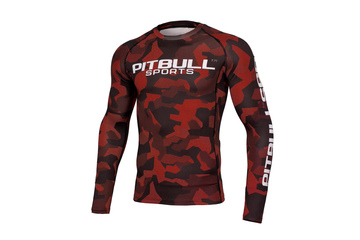 Rashguard termoaktywny Pit Bull L-S Dillard Camo - Czerwony