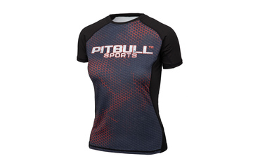 Rashguard termoaktywny damski Pit Bull Mesh Performance Pro Plus Iron Logo - Czarny