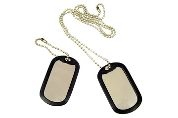 Nieśmiertelnik DOG TAG z gum wycisz. 2 szt.