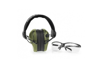 Słuchawki RealHunter Active PRO oliwkowe + okulary