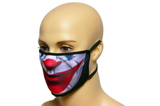 Maska na twarz z nadrukiem ZBROJOWNIA - Joker - czarna