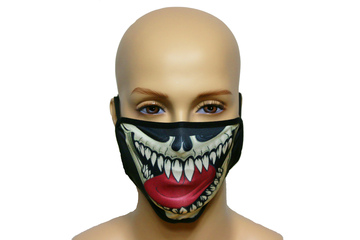 Maska na twarz z nadrukiem ZBROJOWNIA - Gad - czarna