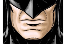 Maska na twarz z nadrukiem ZBROJOWNIA - Batman - czarna