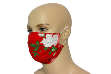 Czerwona Łąka - bawełniana maska wielorazowa z certyfikatem OEKO-TEX