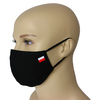 Maska Profilowana Dwuwarstwowa na twarz z haftowaną flagą - czarna